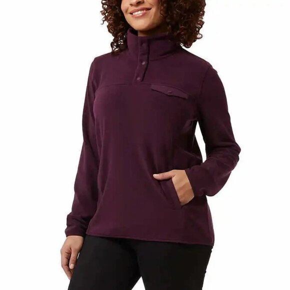 32 Degrees Heat Women's Snap Fleece Pullover, Multicolor & Sizes - Picture 5 of 16